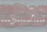 CRQ101 15.5 inches 14*14mm faceted square natural rose quartz beads