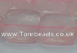 CRQ102 15.5 inches 25*25mm faceted square natural rose quartz beads