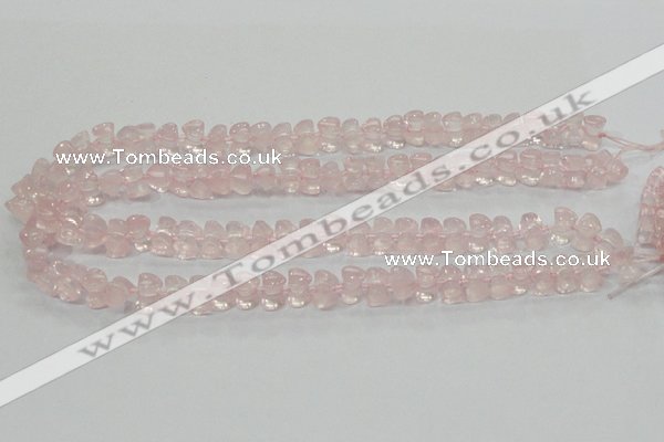 CRQ105 15.5 inches 7*11mm double heart natural rose quartz beads