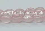 CRQ106 15.5 inches 9*12mm nugget natural rose quartz beads wholesale