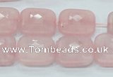 CRQ109 15.5 inches 20*20mm faceted square natural rose quartz beads