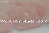 CRQ110 15.5 inches 30*30mm faceted square natural rose quartz beads