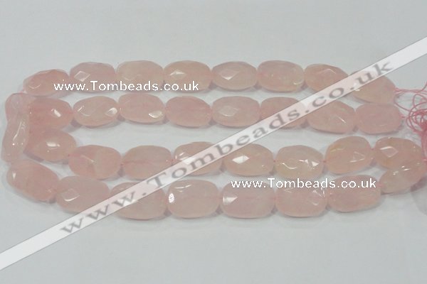 CRQ113 15.5 inches 18*25mm faceted freeform natural rose quartz beads