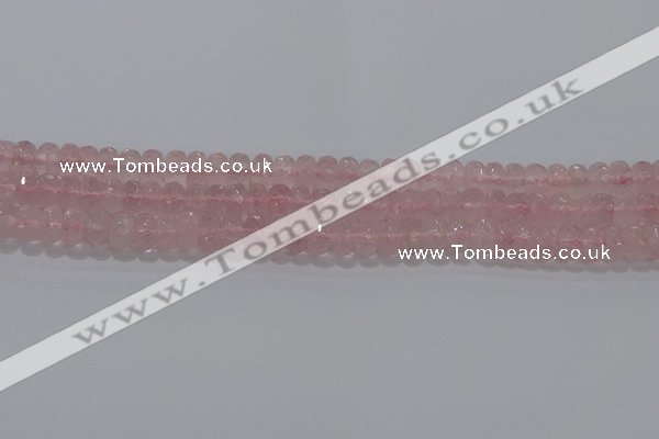 CRQ116 15.5 inches 5*8mm faceted rondelle rose quartz beads