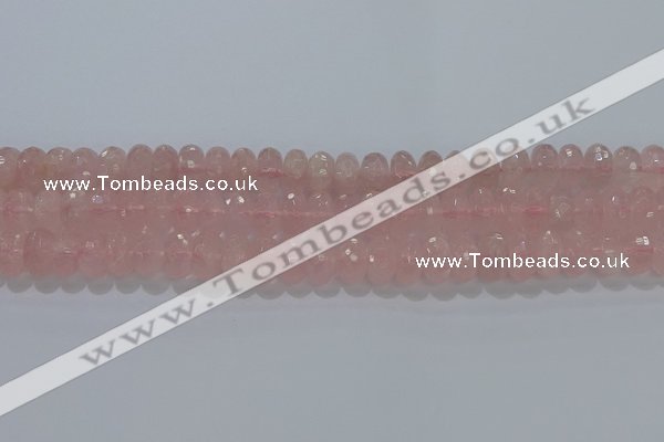 CRQ118 15.5 inches 7*12mm faceted rondelle rose quartz beads