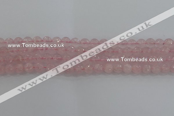 CRQ130 15.5 inches 8mm faceted round natural rose quartz beads