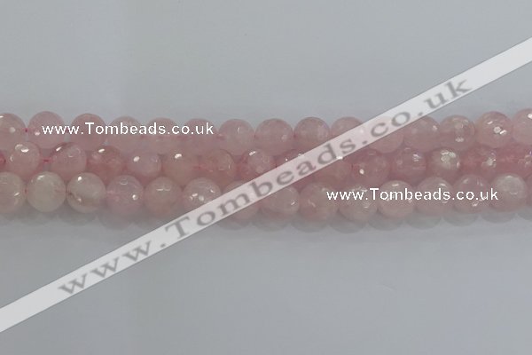 CRQ131 15.5 inches 10mm faceted round natural rose quartz beads