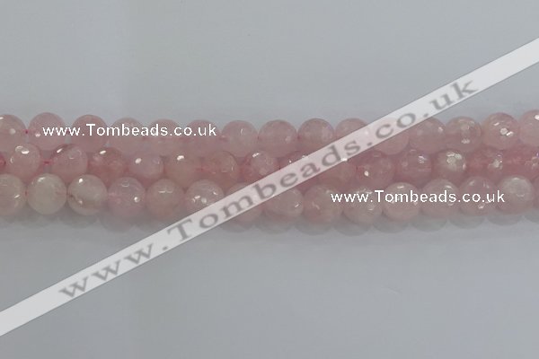 CRQ131 15.5 inches 10mm faceted round natural rose quartz beads