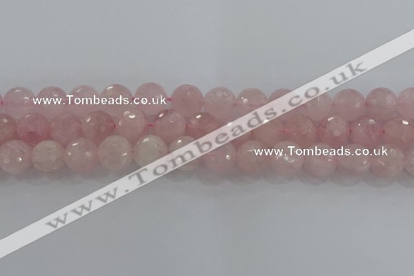 CRQ132 15.5 inches 12mm faceted round natural rose quartz beads