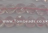 CRQ136 15.5 inches 8mm faceted coin natural rose quartz beads