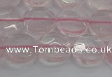 CRQ138 15.5 inches 12mm faceted coin natural rose quartz beads