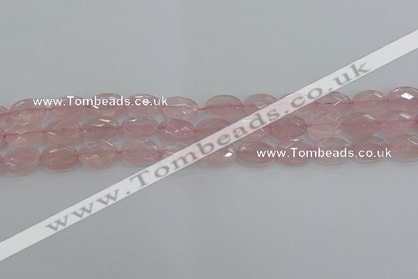 CRQ145 15.5 inches 8*10mm faceted oval natural rose quartz beads