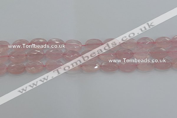 CRQ146 15.5 inches 10*14mm faceted oval natural rose quartz beads