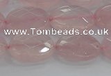 CRQ147 15.5 inches 12*16mm faceted oval natural rose quartz beads