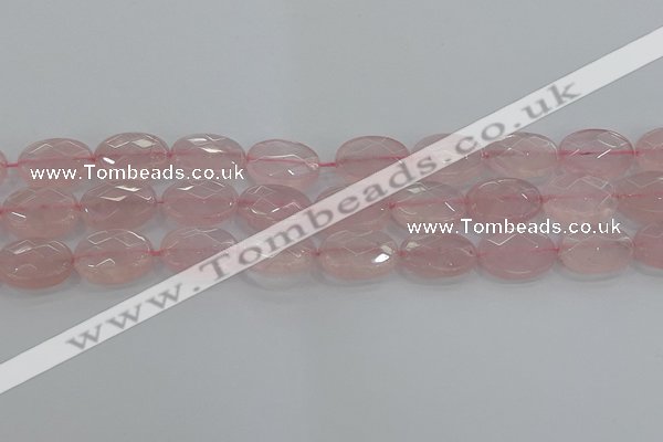 CRQ148 15.5 inches 13*18mm faceted oval natural rose quartz beads