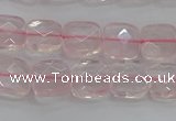 CRQ153 15.5 inches 8mm faceted square natural rose quartz beads