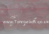 CRQ155 15.5 inches 12mm faceted square natural rose quartz beads