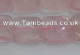 CRQ157 15.5 inches 18mm faceted square natural rose quartz beads