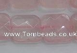 CRQ158 15.5 inches 20mm faceted square natural rose quartz beads