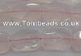 CRQ165 15.5 inches 12*16mm faceted rectangle natural rose quartz beads