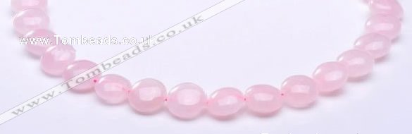 CRQ18 8*14mm flat round natural rose quartz beads wholesale