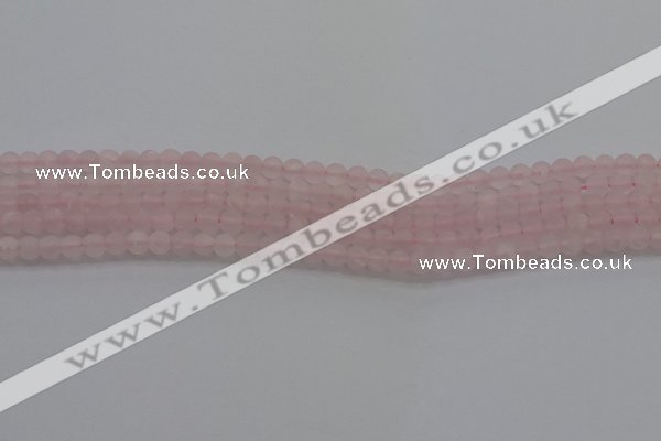 CRQ180 15.5 inches 4mm round matte rose quartz beads wholesale