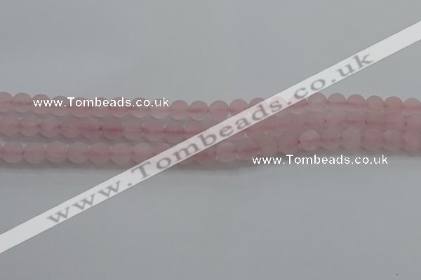 CRQ181 15.5 inches 6mm round matte rose quartz beads wholesale