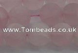 CRQ184 15.5 inches 12mm round matte rose quartz beads wholesale