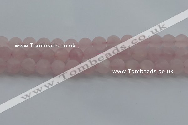 CRQ184 15.5 inches 12mm round matte rose quartz beads wholesale