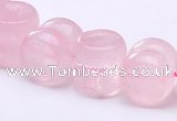 CRQ19 12*12mm dumbbell-shaped natural rose quartz bead Wholesale