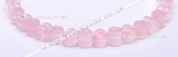 CRQ19 12*12mm dumbbell-shaped natural rose quartz bead Wholesale