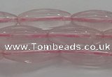 CRQ190 15.5 inches 8*20mm rice natural rose quartz beads