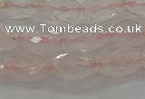 CRQ192 15.5 inches 8*12mm faceted rice natural rose quartz beads