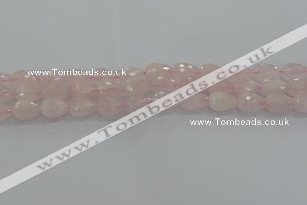 CRQ196 15.5 inches 10*14mm faceted teardrop natural rose quartz beads