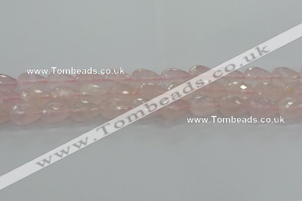 CRQ197 15.5 inches 12*16mm faceted teardrop natural rose quartz beads