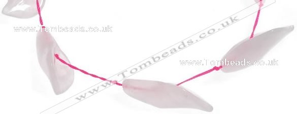 CRQ23 14*35mm daffodilly petal rose quartz beads Wholesale