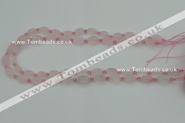 CRQ230 15.5 inches 8*12mm oval rose quartz beads wholesale