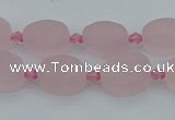 CRQ231 15.5 inches 10*14mm oval rose quartz beads wholesale