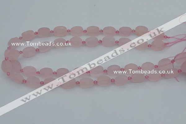 CRQ231 15.5 inches 10*14mm oval rose quartz beads wholesale