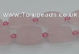 CRQ232 15.5 inches 9*16mm oval rose quartz beads wholesale