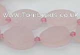 CRQ234 15.5 inches 13*20mm oval rose quartz beads wholesale