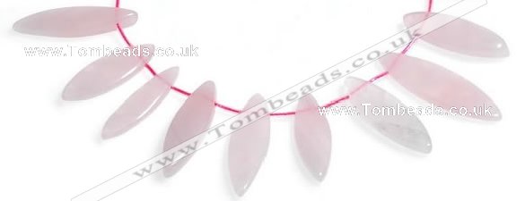 CRQ24 multi sizes flat rice shape rose quartz beads wholesale