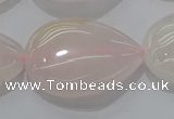 CRQ241 15.5 inches 18*25mm flat teardrop rose quartz beads