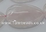 CRQ243 15.5 inches 30*40mm flat teardrop rose quartz beads