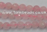 CRQ262 15.5 inches 8mm faceted round rose quartz beads