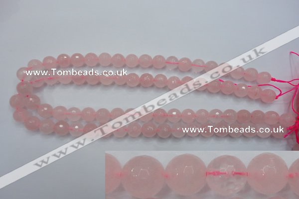 CRQ264 15.5 inches 10mm faceted round rose quartz beads