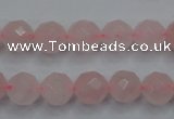 CRQ265 15.5 inches 10mm faceted round rose quartz beads