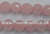 CRQ266 15.5 inches 12mm faceted round rose quartz beads