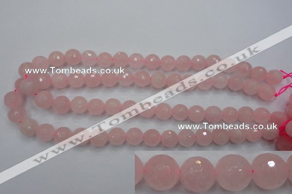 CRQ266 15.5 inches 12mm faceted round rose quartz beads