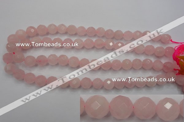 CRQ267 15.5 inches 12mm faceted round rose quartz beads